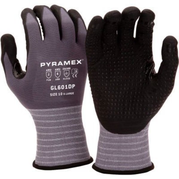 Pyramex Micro-Foam Nitrile Gloves with Dotted Palms - Large - Pkg Qty 12 GL601DPL